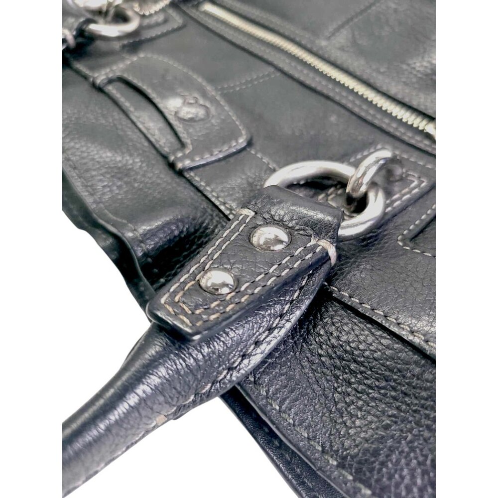 COACH Penelope Black Leather Satchel - Picture 3 of 7